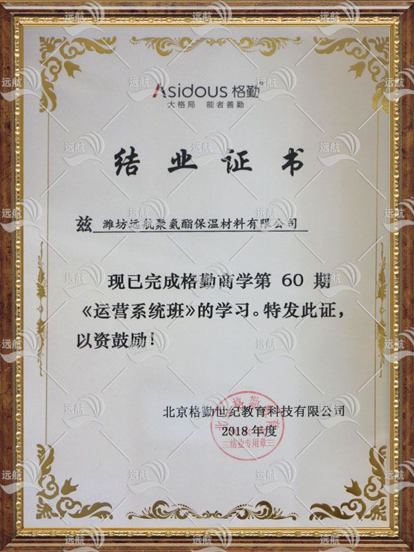 結(jié)業(yè)證書